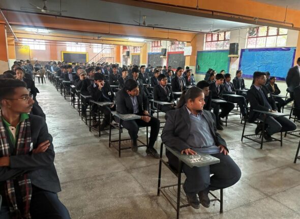 Students watched Live telecast OF PARIKSHA PE CHARCHA on 29TH JANUARY, 2024 at Sunriseville Scho